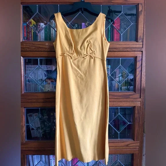 mustard yellow vintage dress '70s Mustard Halter Dress and Jacket Set-medium  La Poubelle Vintage